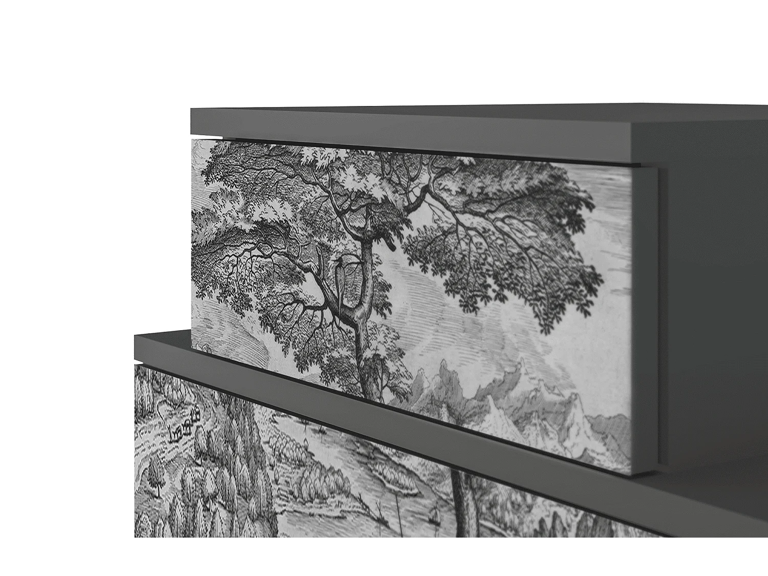 Stolik nocny - 58х58х41 cm - NS1 - Milites Requiescentes, Antracyt