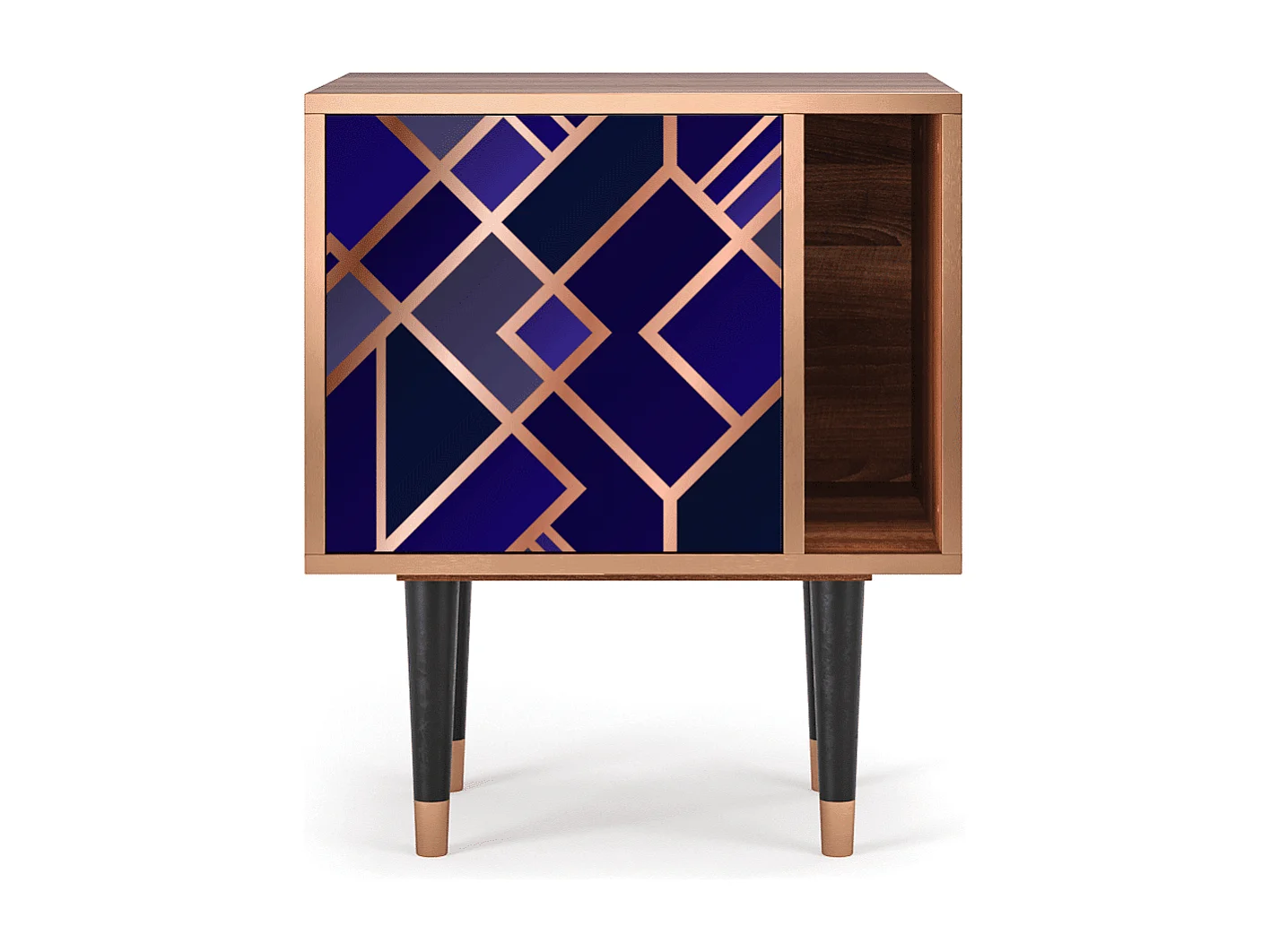 Criado-mudo - 57х69х48 cm - S2 - Aquamarine Getsby, Nogueira