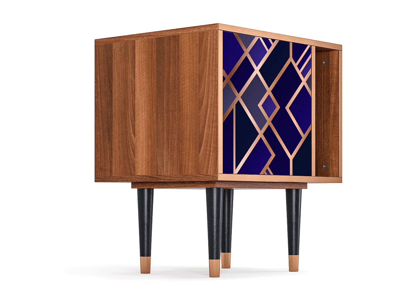 Criado-mudo - 57х69х48 cm - S2 - Aquamarine Getsby, Nogueira