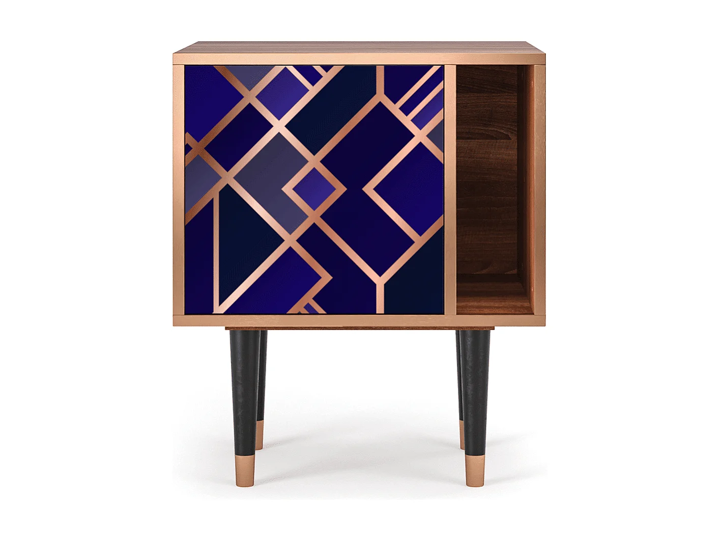 Stolik nocny - 57х69х48 cm - S2 - Aquamarine Getsby, Orzech