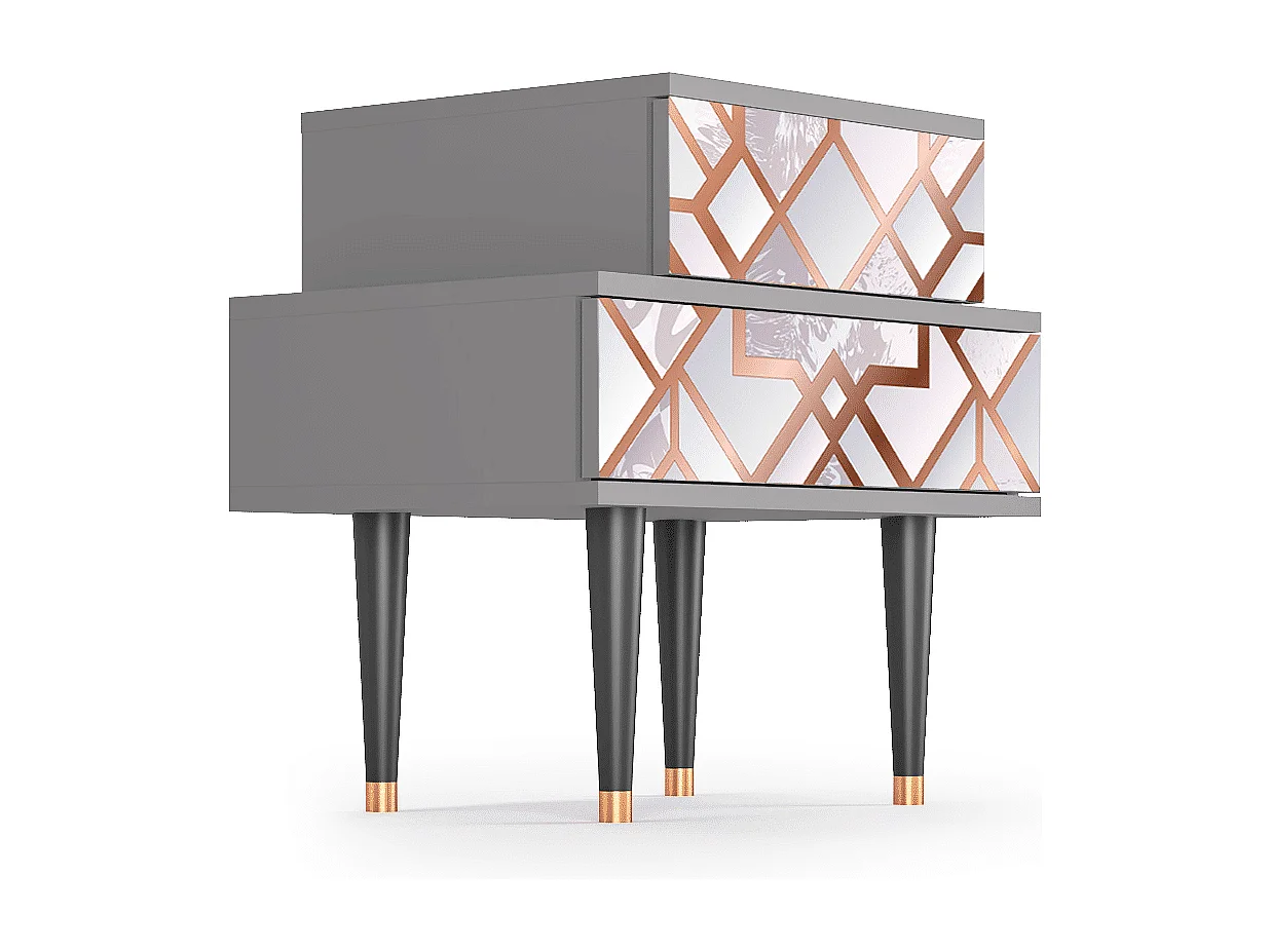 Table de nuit - 58х58х41 cm - NS1 - Pastel Fairytale, Gris