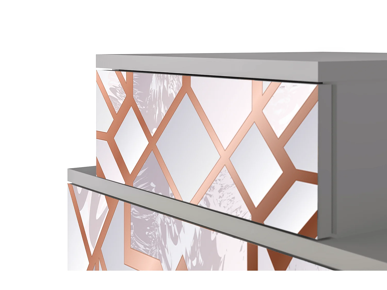 Stolik nocny - 58х58х41 cm - NS1 - Pastel Fairytale, Szary