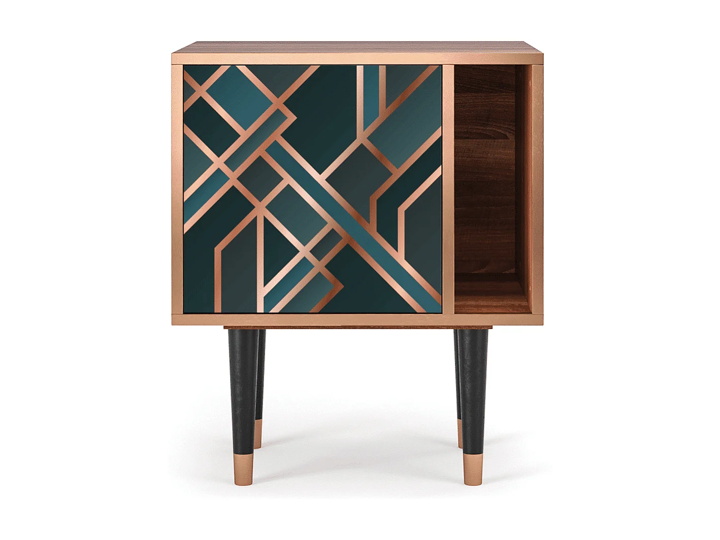 Stolik nocny - 57х69х48 cm - S2 - Bronze Crossroad, Orzech