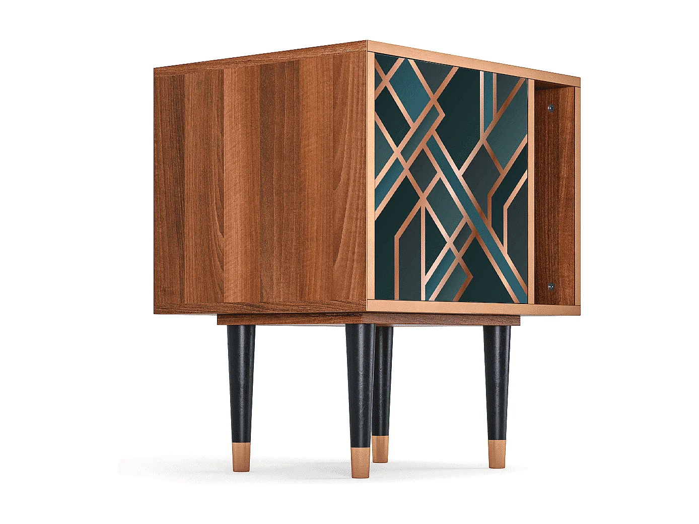 Stolik nocny - 57х69х48 cm - S2 - Bronze Crossroad, Orzech