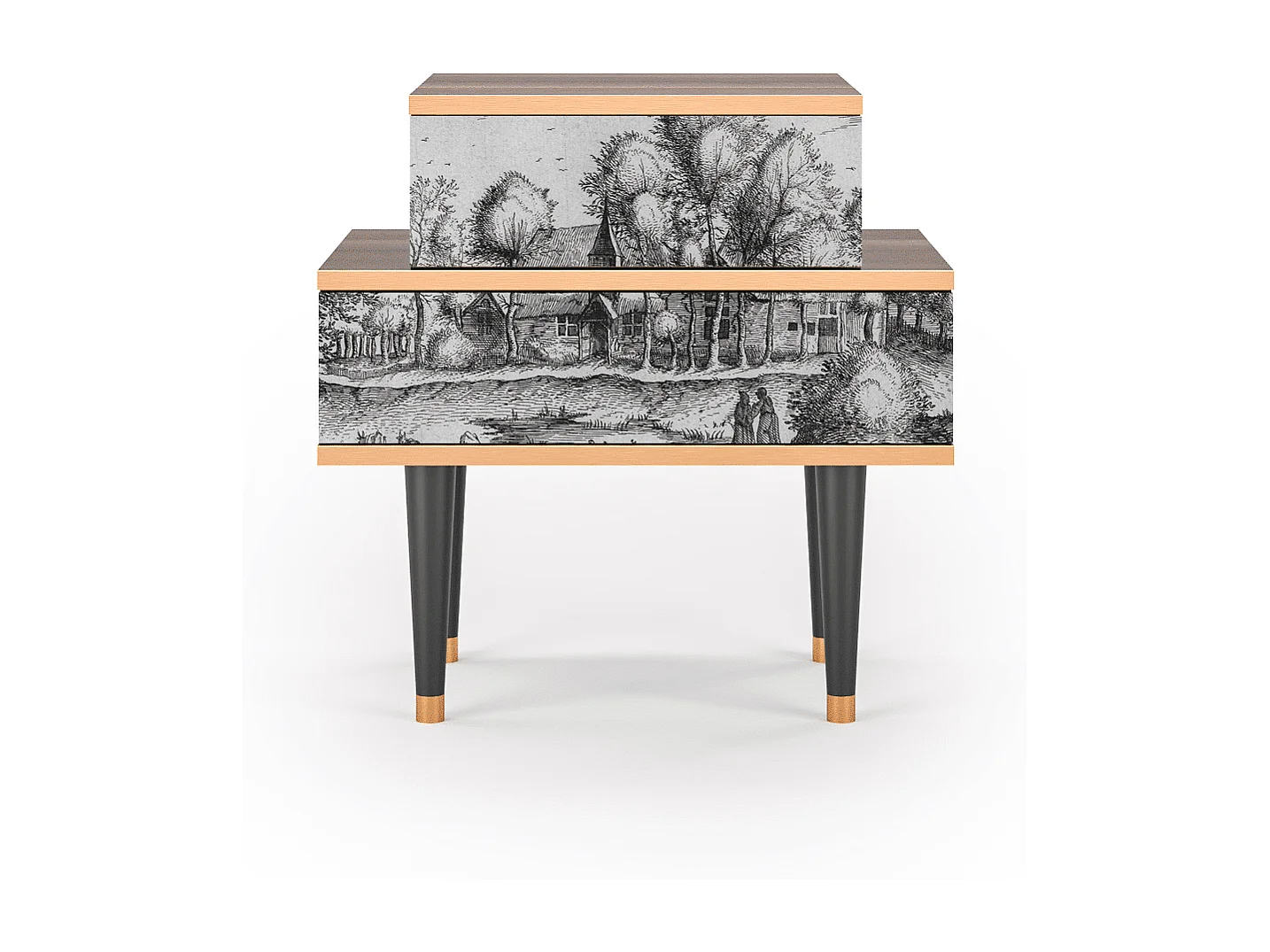 Table de nuit - 58х58х41 cm - NS1 - A Pond, Noyer