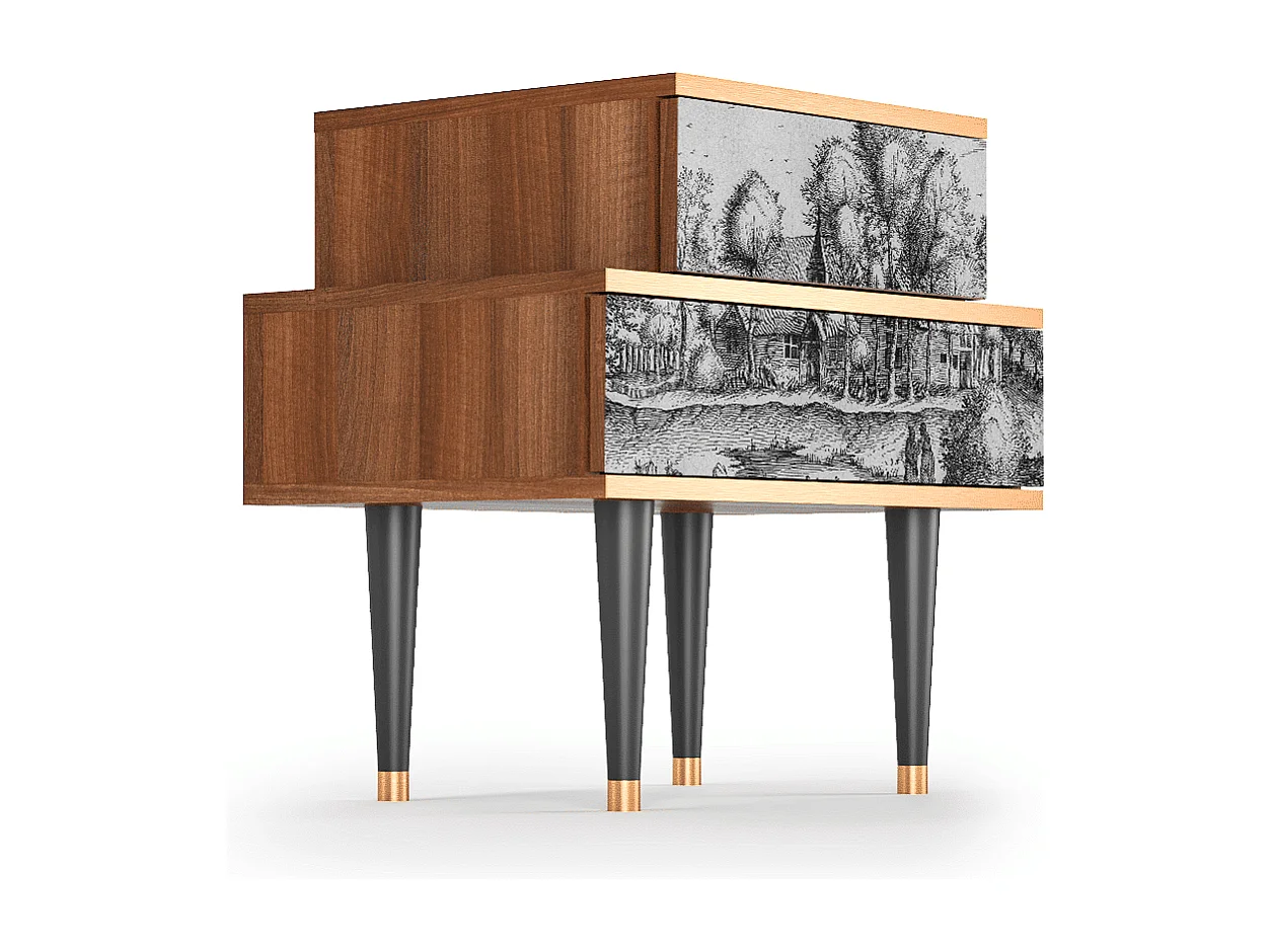 Table de nuit - 58х58х41 cm - NS1 - A Pond, Noyer