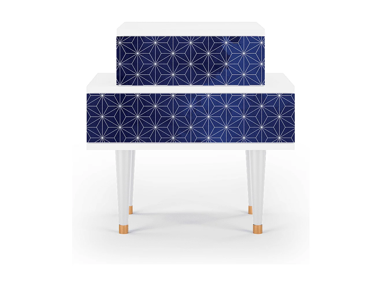 Stolik nocny - 58х58х41 cm - NS1 - Milky Way, Biały