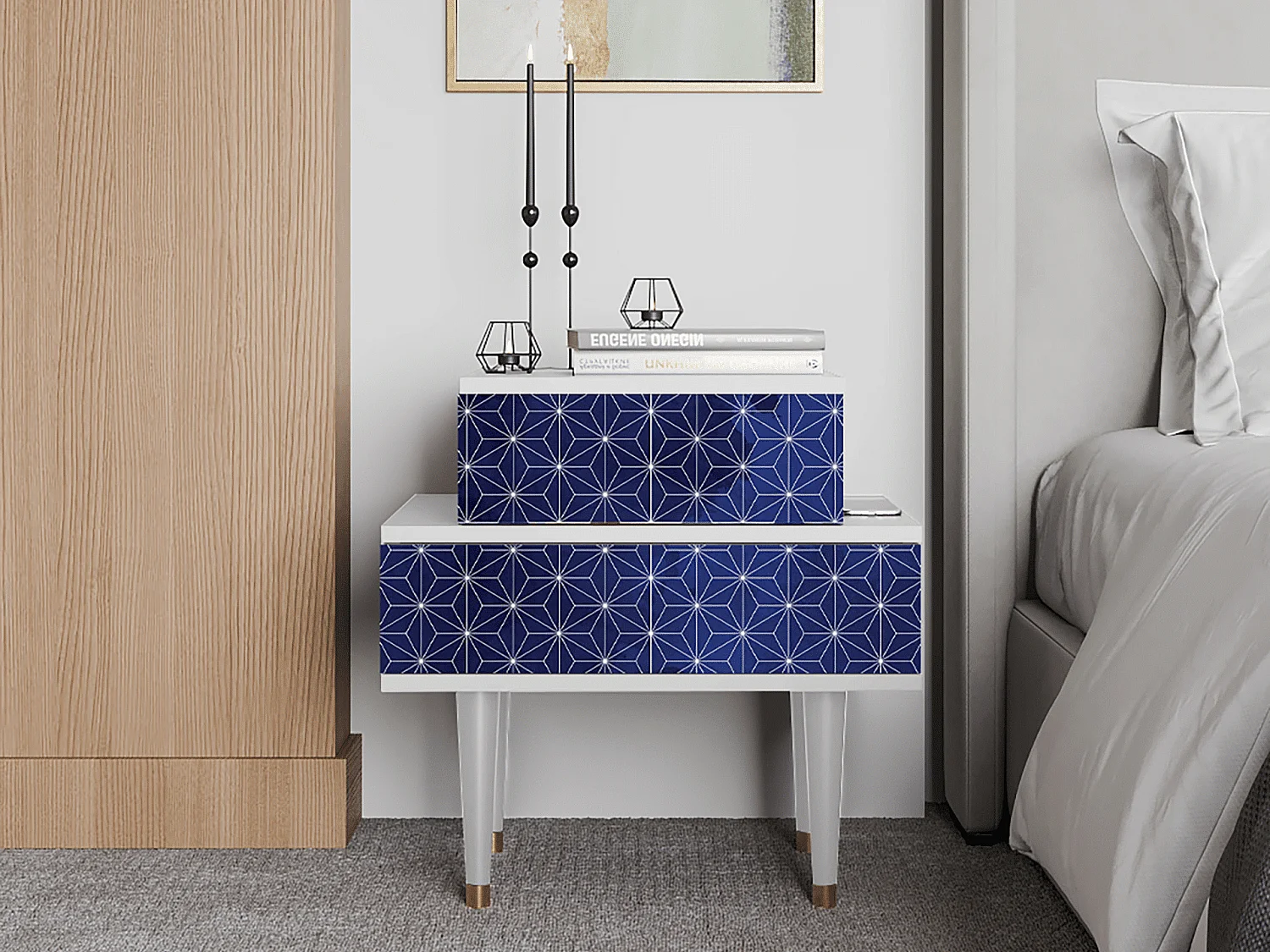 Table de nuit - 58х58х41 cm - NS1 - Milky Way, Blanc