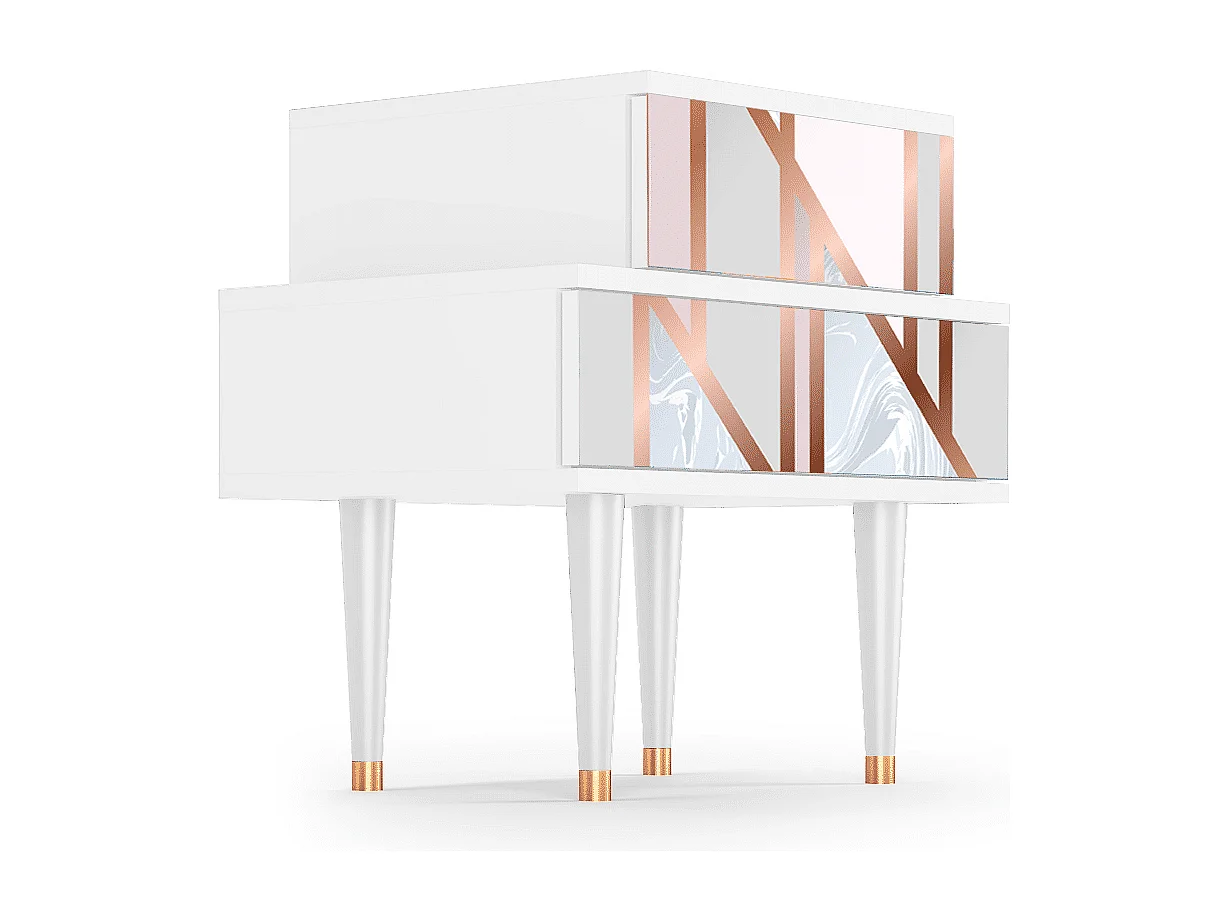 Table de nuit - 58х58х41 cm - NS1 - Milky Way, Blanc