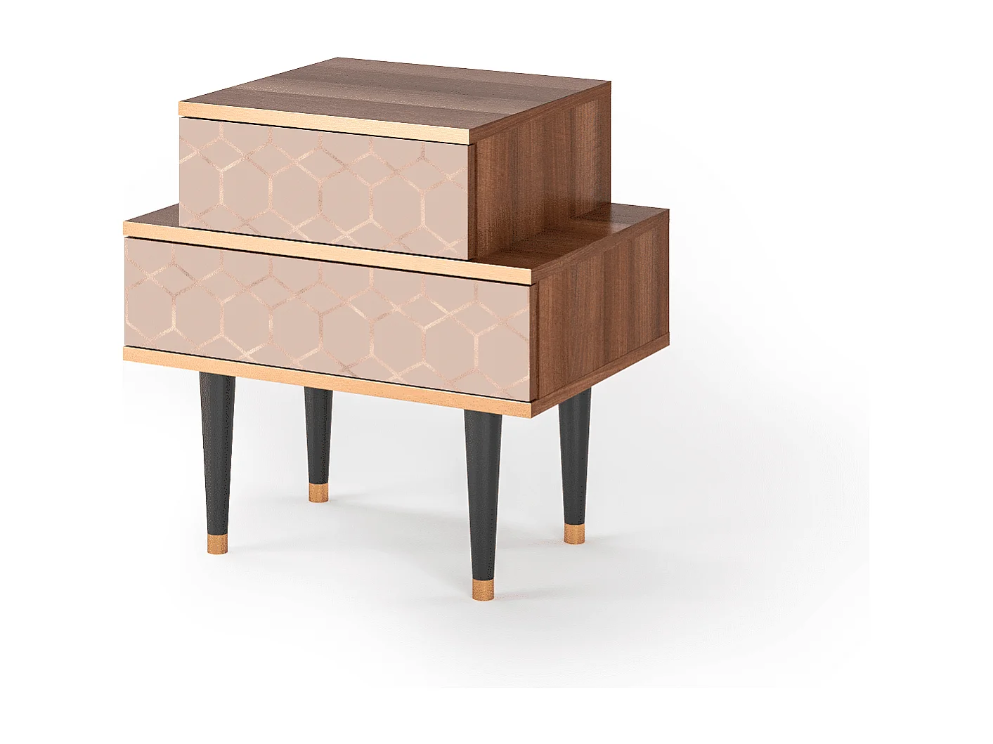 Nachtkastje - 58х58х41 cm - NS1 - Rose Honeycomb, Walnoot