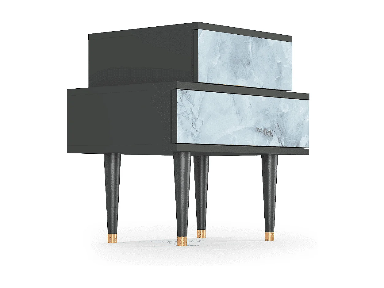 Stolik nocny - 58х58х41 cm - NS1 - Glacial Colour, Antracyt