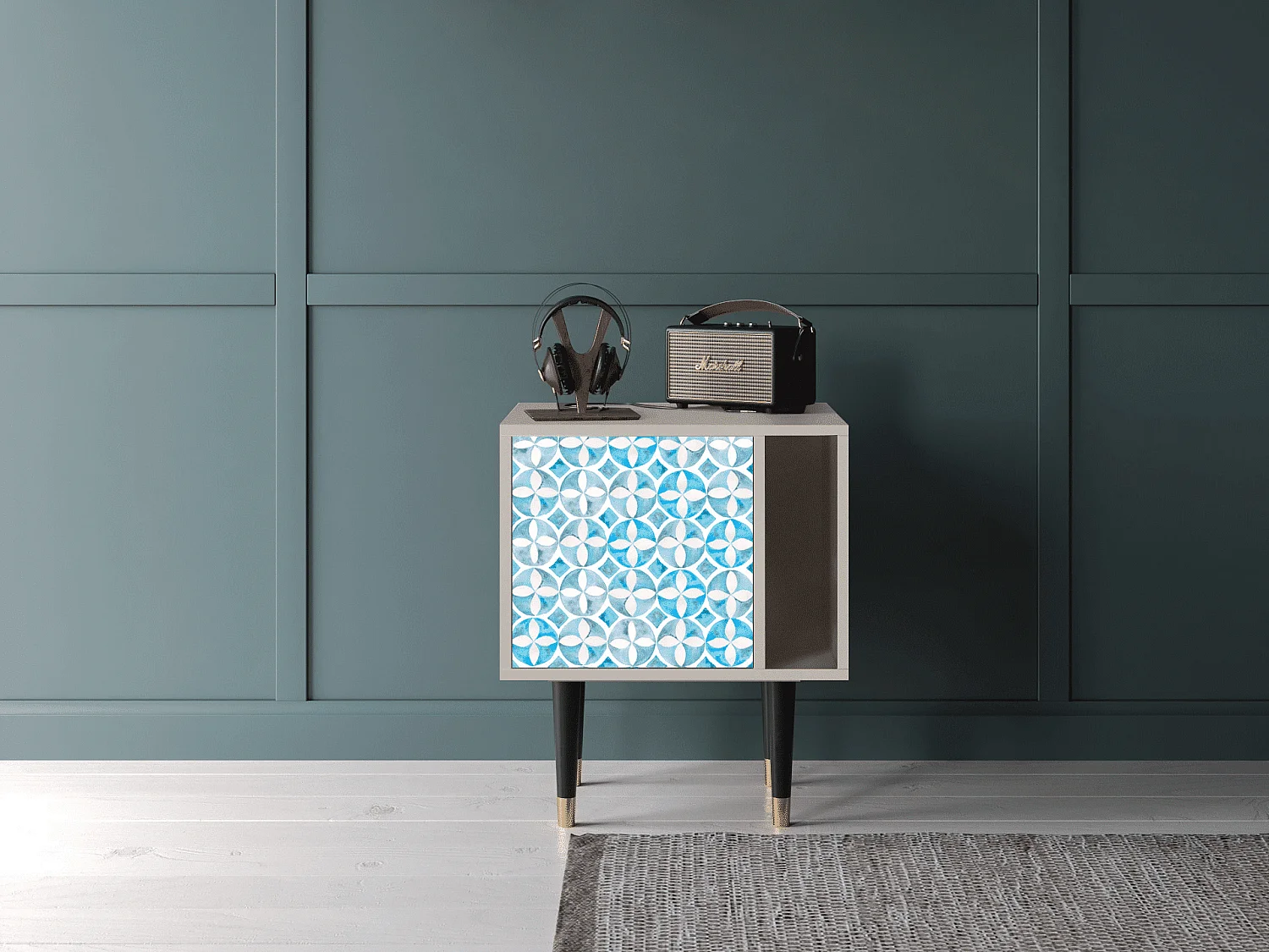 Stolik nocny - 57х69х48 cm - S2 - Porto Mood, Piaskowy