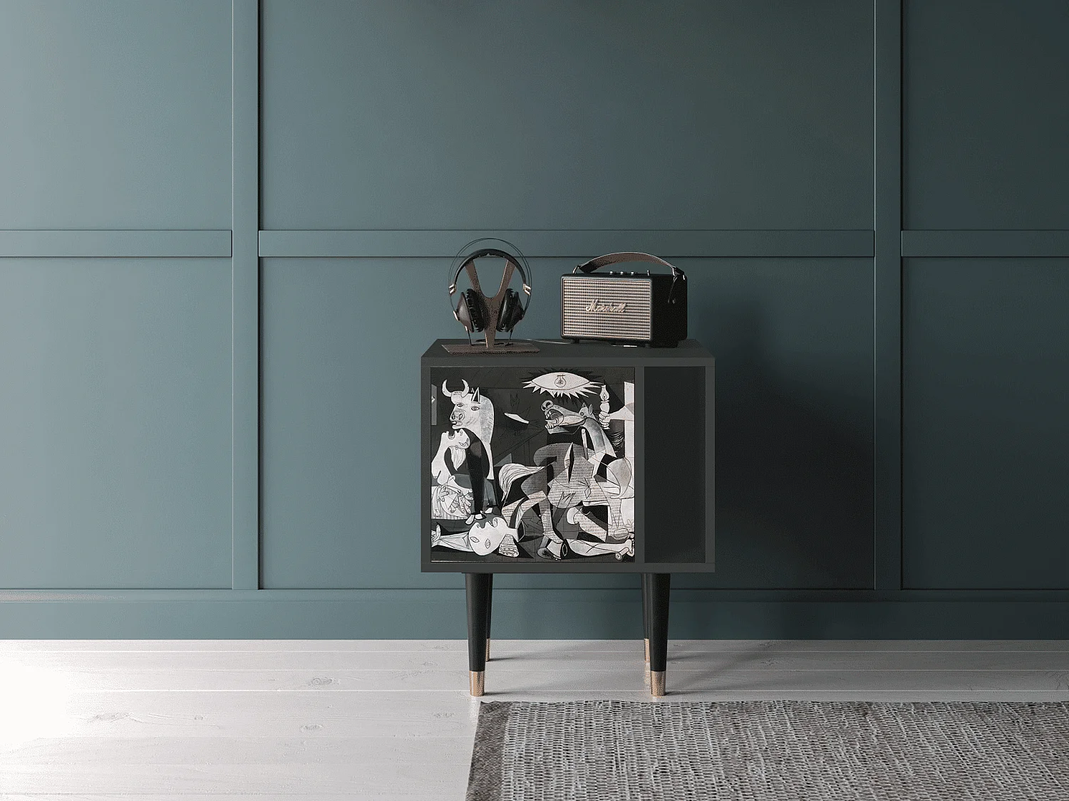 Table de nuit - 57х69х48 cm - S2 - Guernica by Picasso, Anthracite