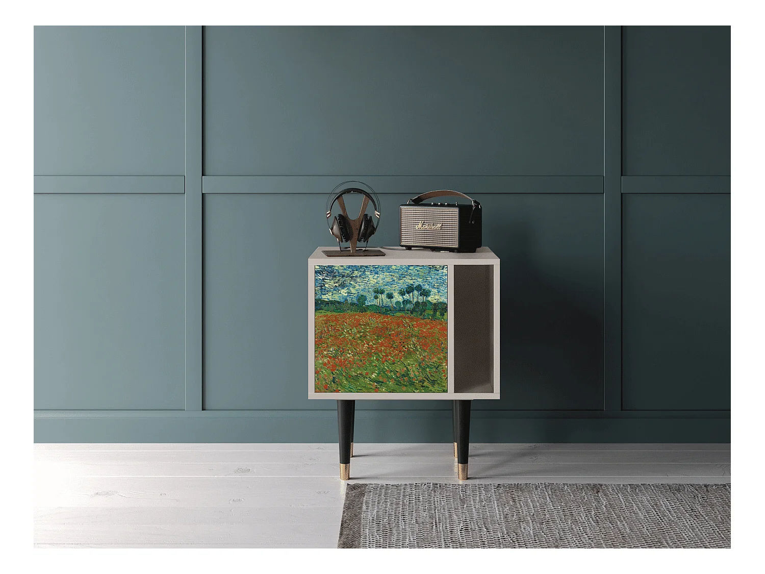 Nachttisch - 57х69х48 cm - S2 - Poppy field by van Gogh, Sand