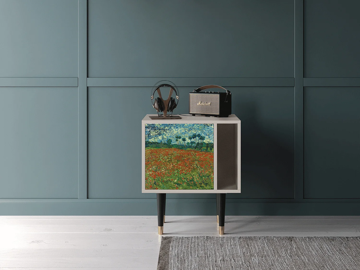 Nachtkastje - 57х69х48 cm - S2 - Poppy field by van Gogh, Zand