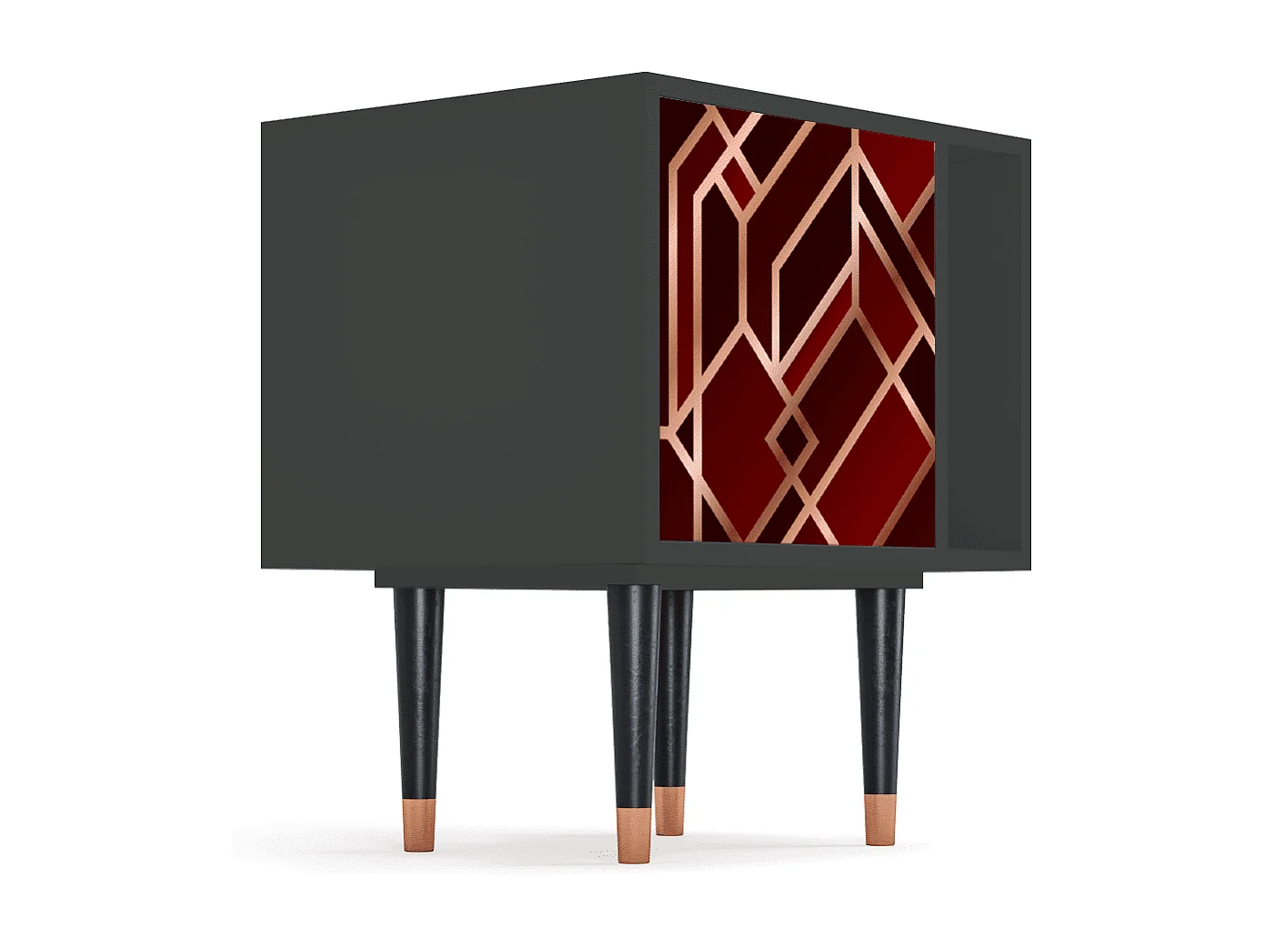 Stolik nocny - 57х69х48 cm - S2 - Velvet 1920's, Antracyt