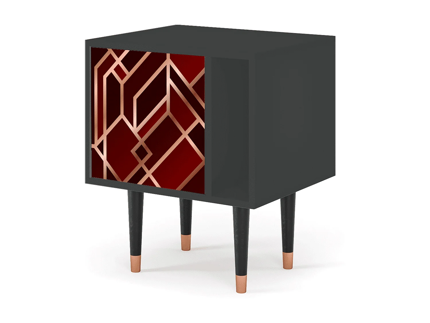 Stolik nocny - 57х69х48 cm - S2 - Velvet 1920's, Antracyt