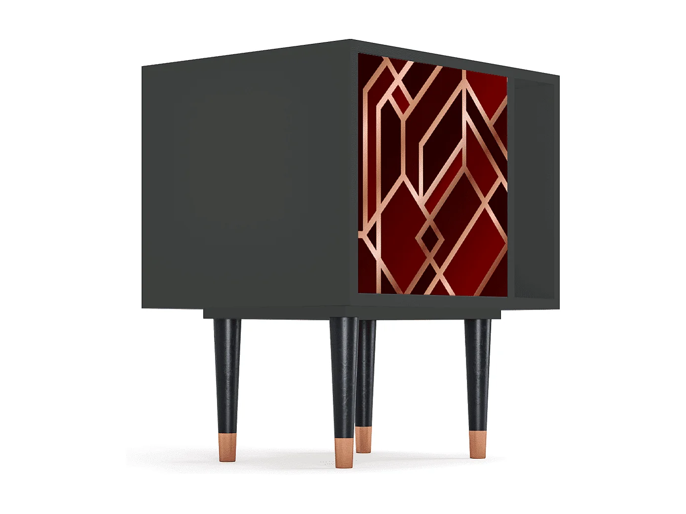 Stolik nocny - 57х69х48 cm - S2 - Velvet 1920's, Antracyt