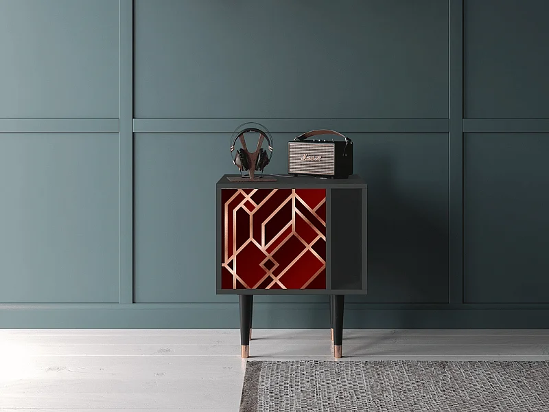 Stolik nocny - 57х69х48 cm - S2 - Velvet 1920's, Antracyt