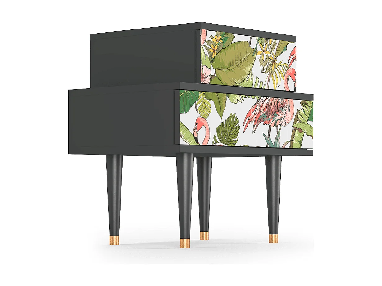 Table de nuit - 58х58х41 cm - NS1 - Sweet Flamingo, Anthracite
