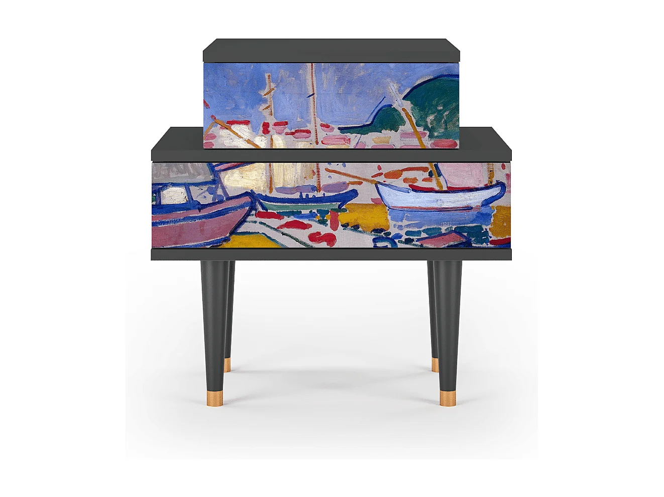 Criado-mudo - 58х58х41 cm - NS1 - The Port of Collioure , Antracite