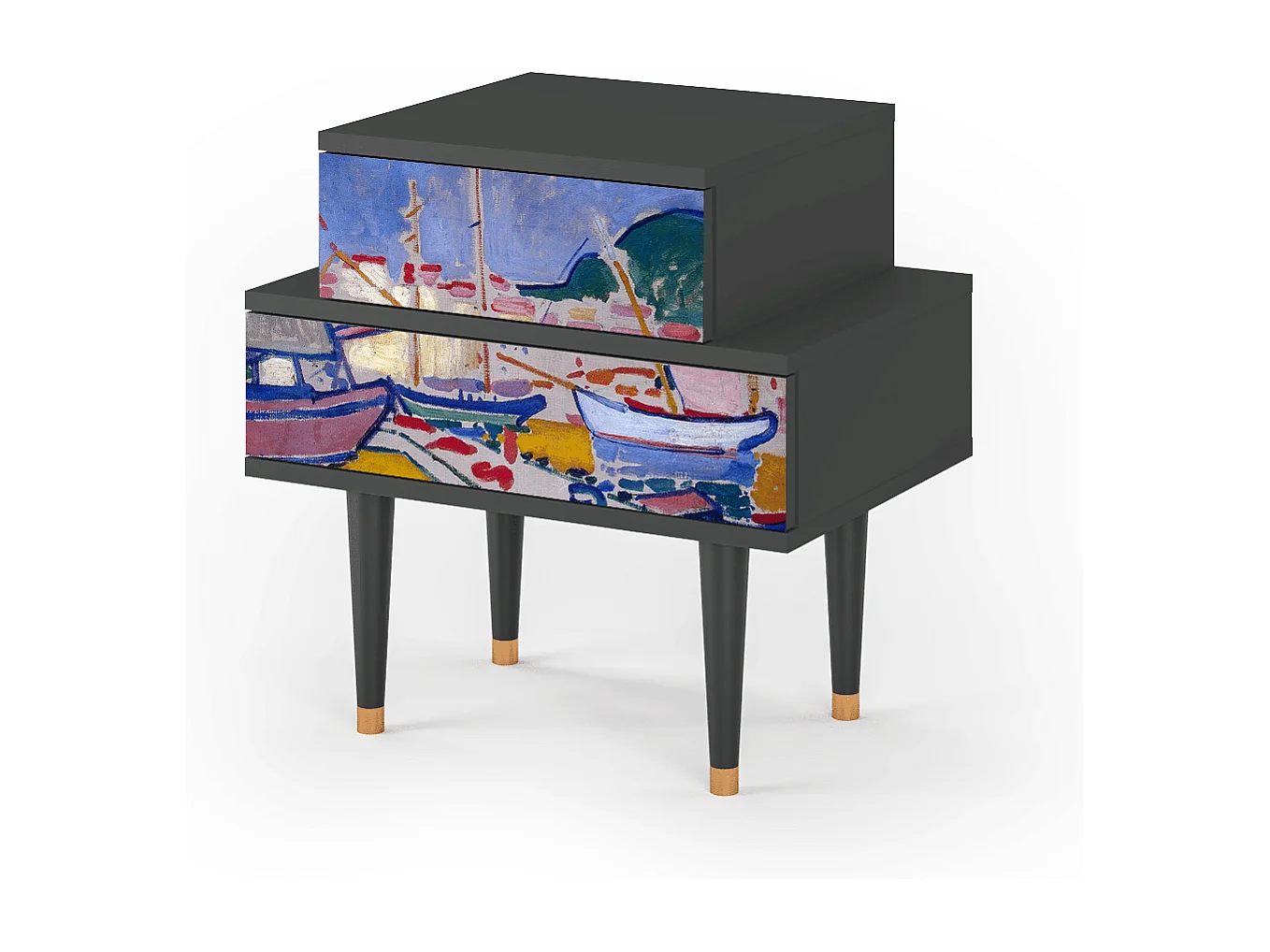 Criado-mudo - 58х58х41 cm - NS1 - The Port of Collioure , Antracite