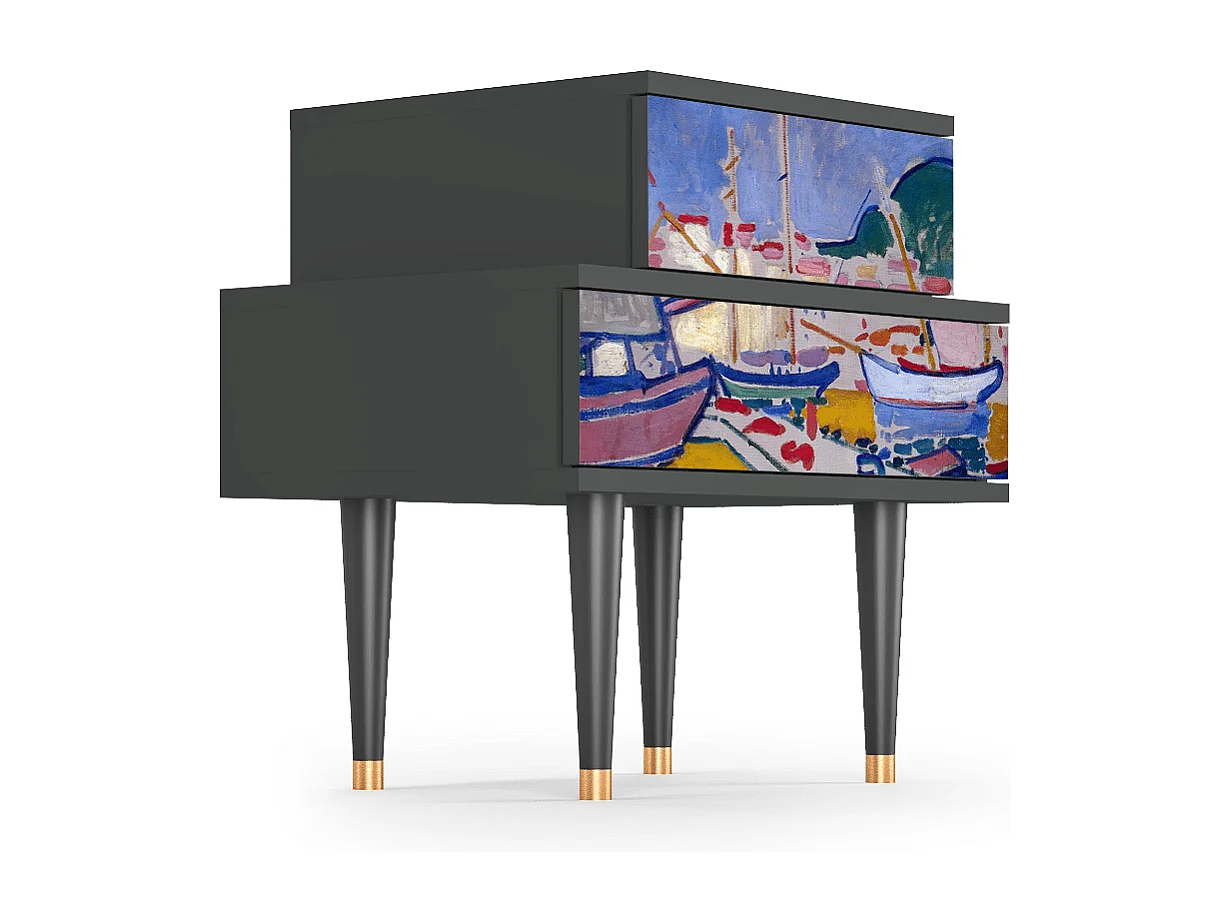 Criado-mudo - 58х58х41 cm - NS1 - The Port of Collioure , Antracite