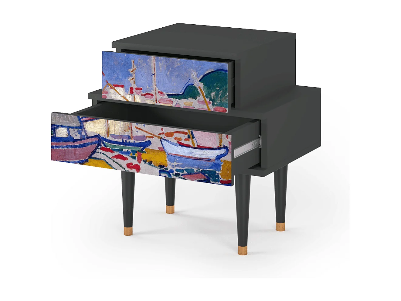 Criado-mudo - 58х58х41 cm - NS1 - The Port of Collioure , Antracite