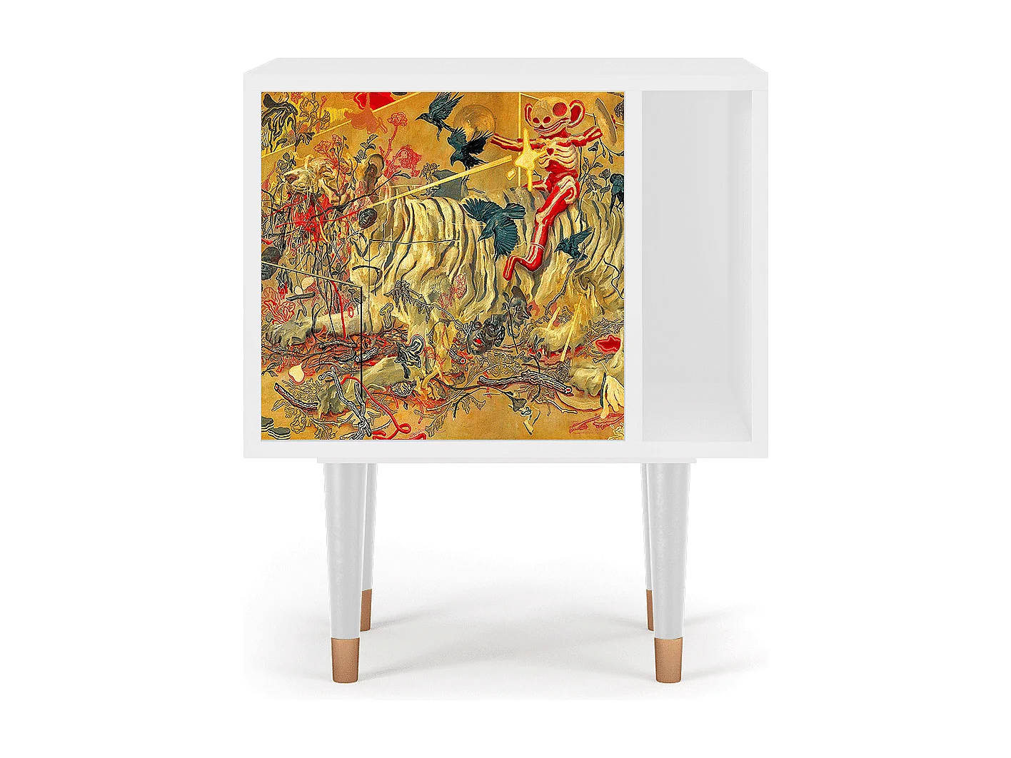 Stolik nocny - 57х69х48 cm - S2 - Blood by James Jean, Biały