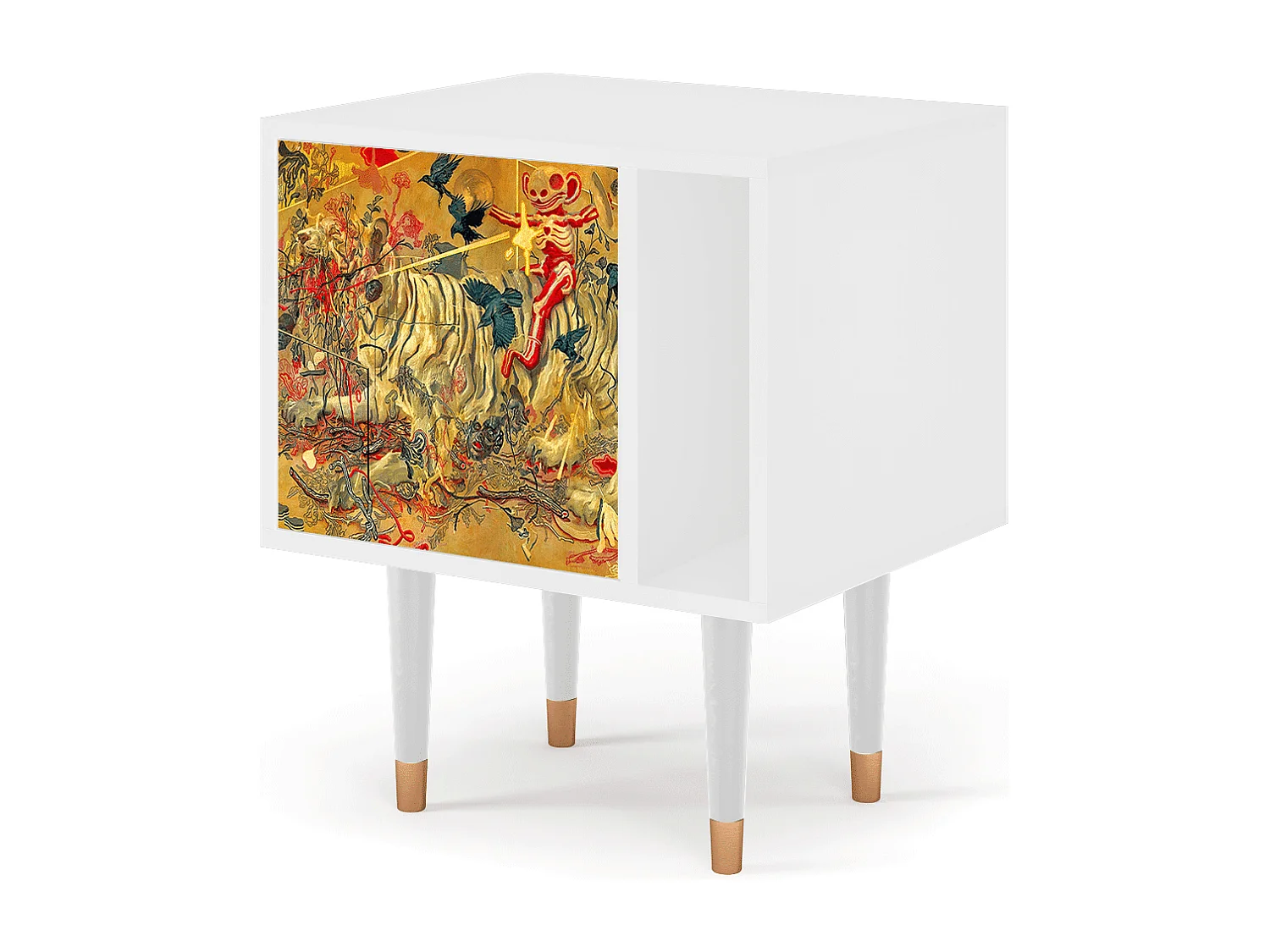 Stolik nocny - 57х69х48 cm - S2 - Blood by James Jean, Biały