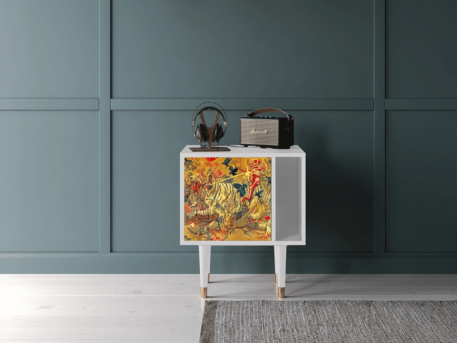 Stolik nocny - 57х69х48 cm - S2 - Blood by James Jean, Biały