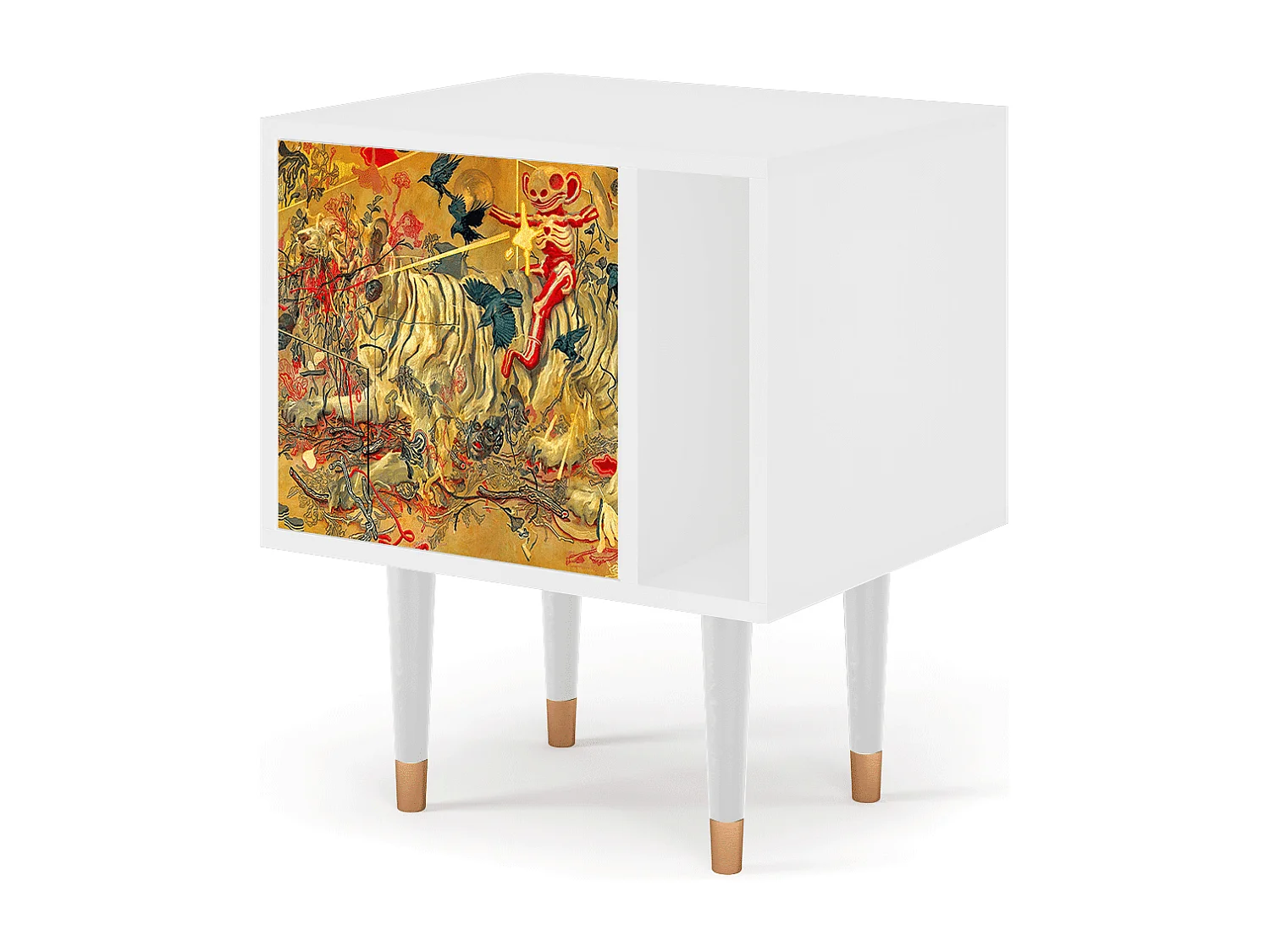 Stolik nocny - 57х69х48 cm - S2 - Blood by James Jean, Biały