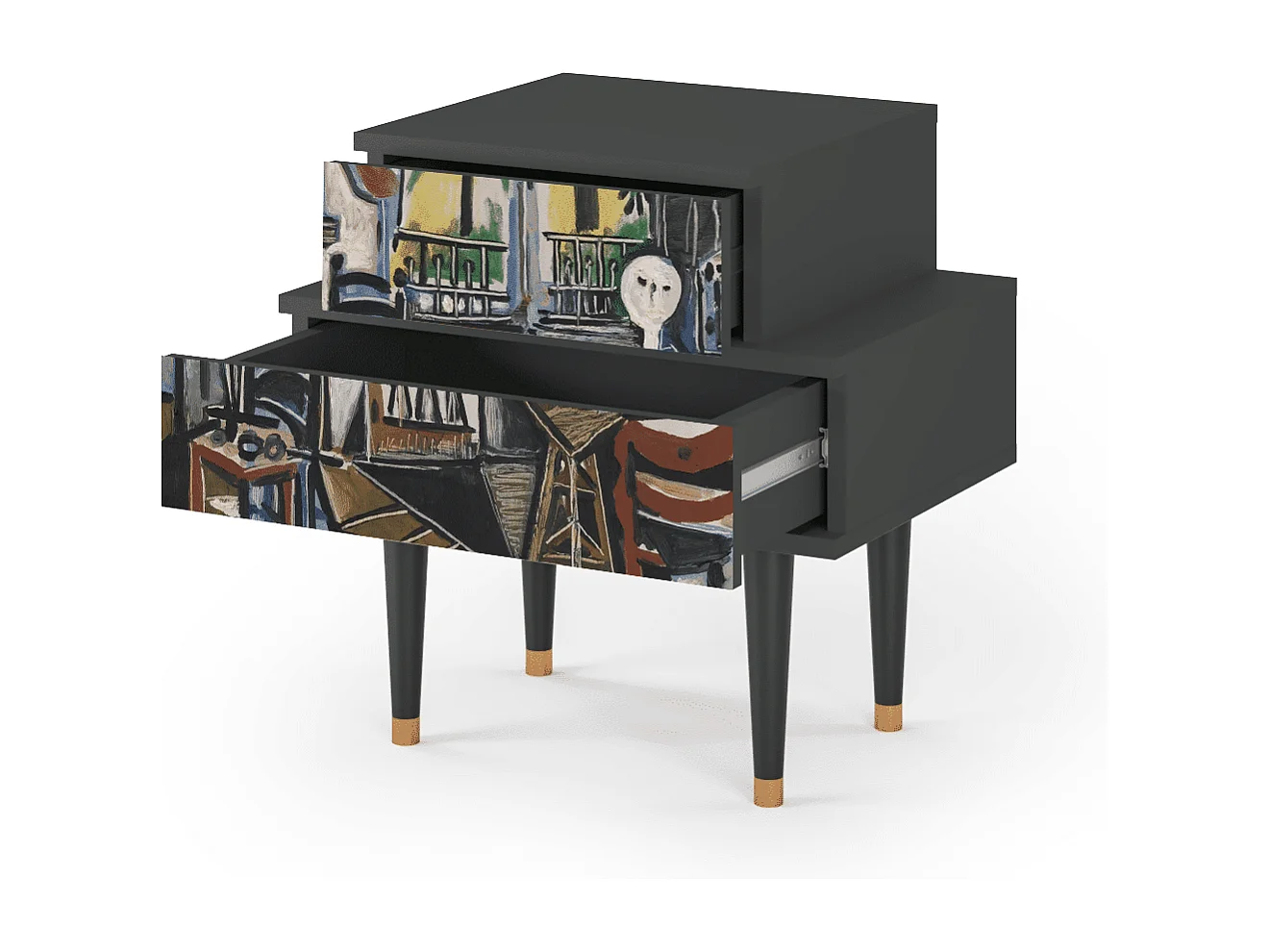 Nachtkastje - 58х58х41 cm - NS1 - The Studio , Antraciet