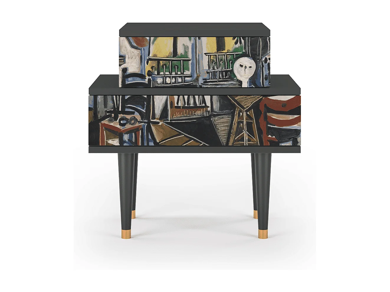 Stolik nocny - 58х58х41 cm - NS1 - The Studio , Antracyt