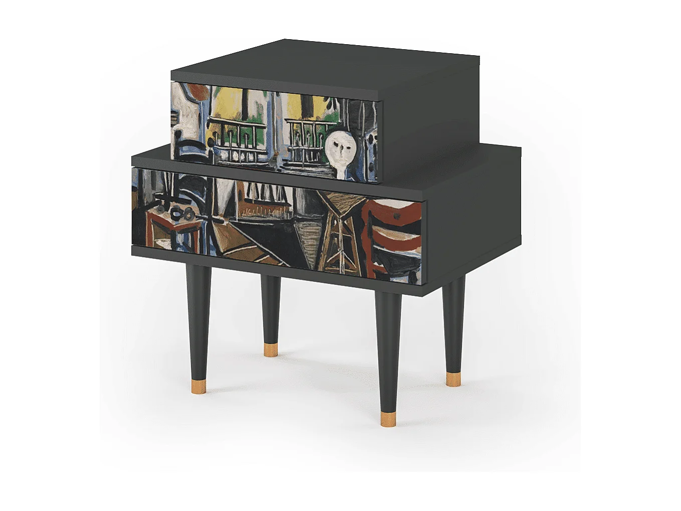 Stolik nocny - 58х58х41 cm - NS1 - The Studio , Antracyt