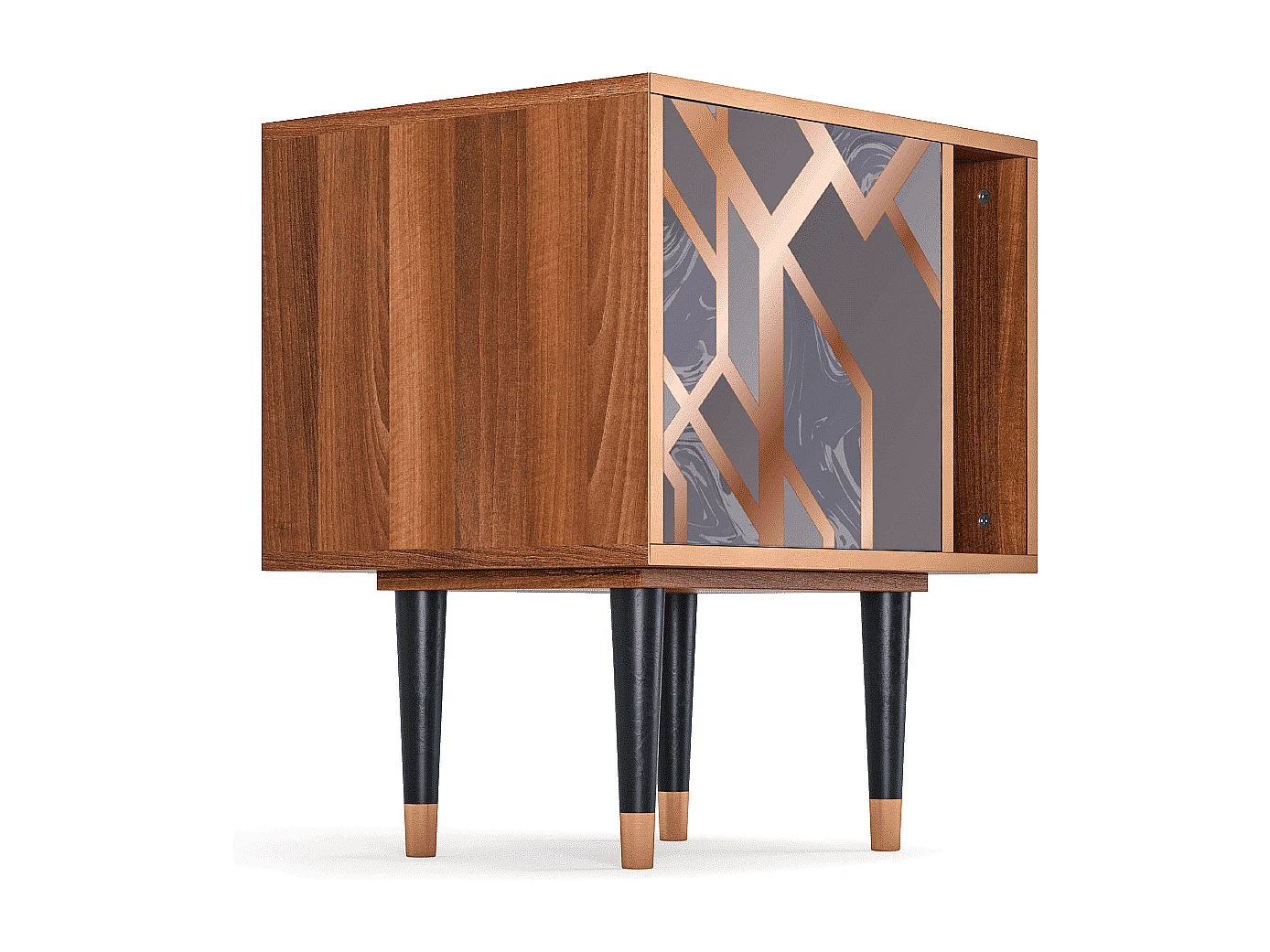 Table de nuit - 57х69х48 cm - S2 - Taupe Anatomy, Noyer