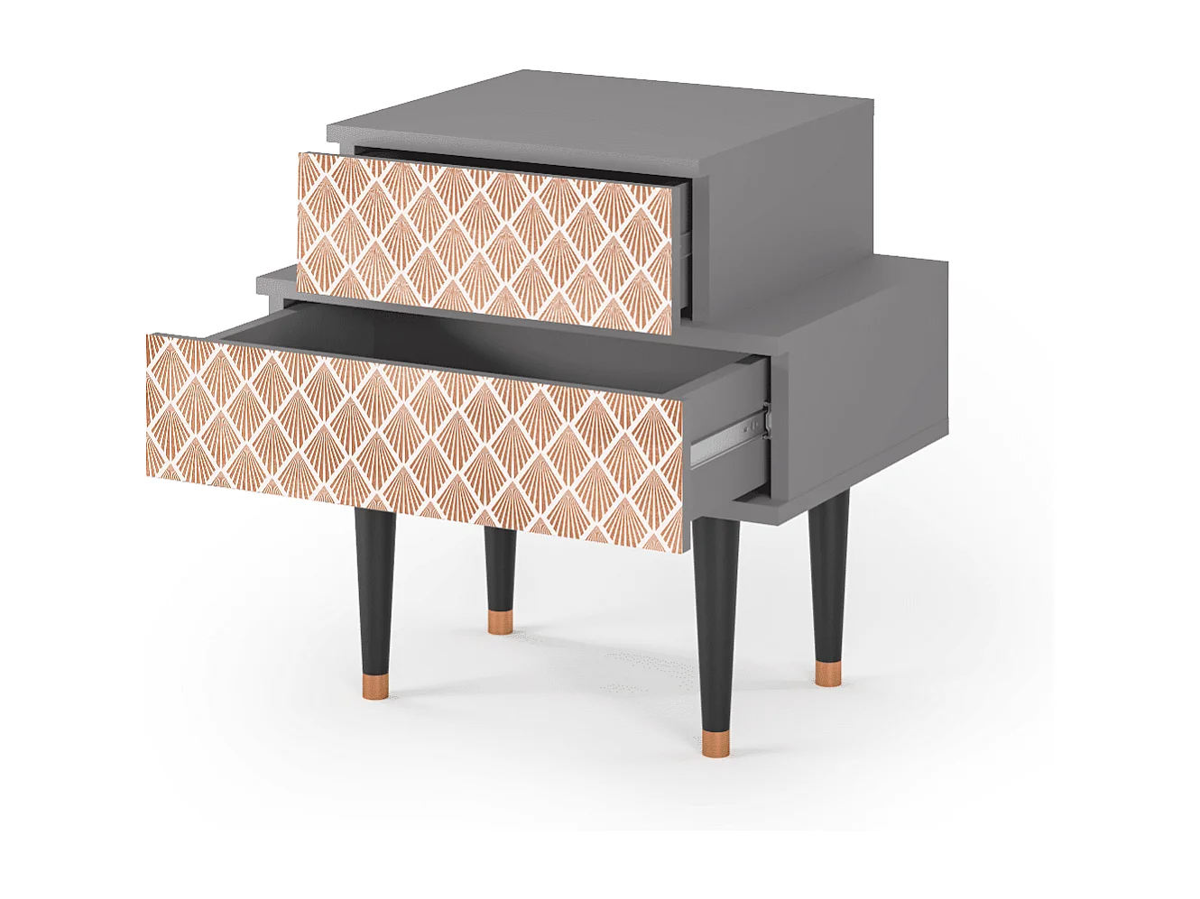 Mesita de noche - 58х58х41 cm - NS1 - Pastel Sunrise, Gris