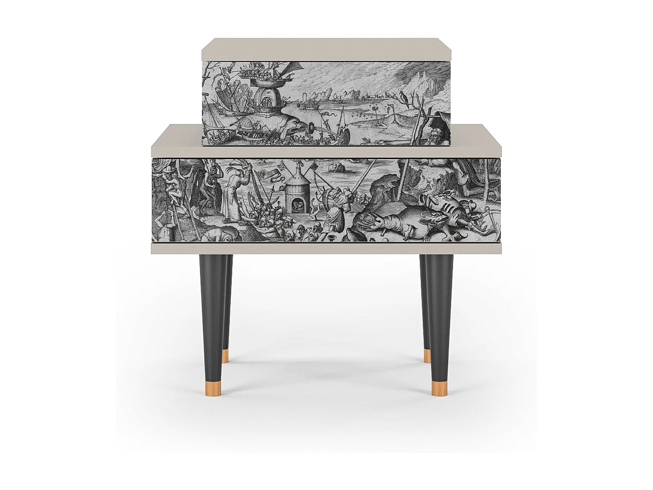 Stolik nocny - 58х58х41 cm - NS1 - The Temptation, Piaskowy