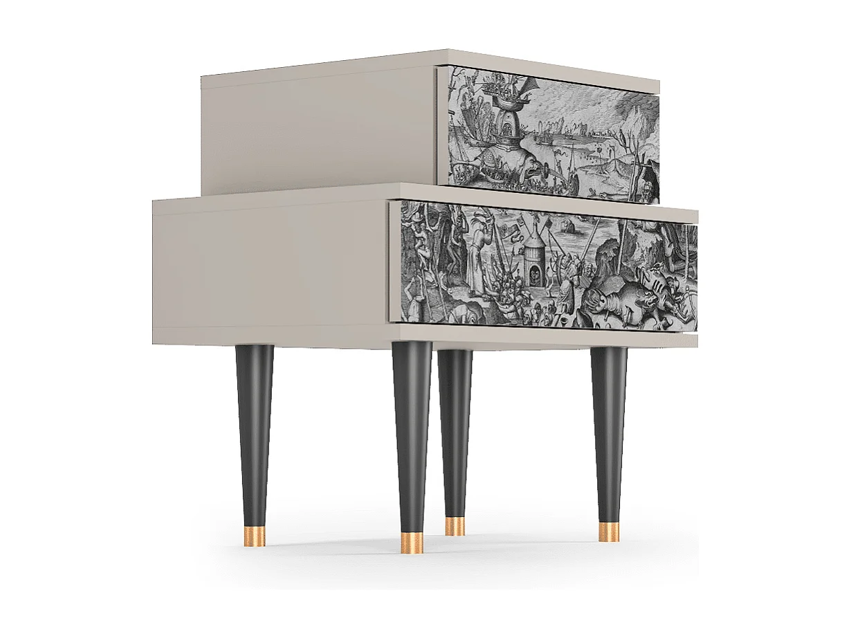 Stolik nocny - 58х58х41 cm - NS1 - The Temptation, Piaskowy