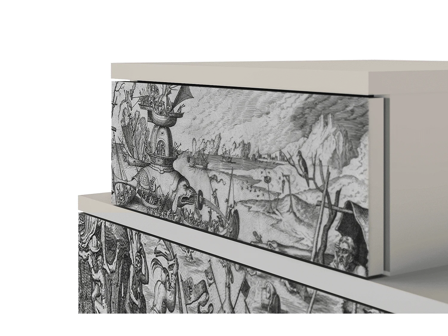 Stolik nocny - 58х58х41 cm - NS1 - The Temptation, Piaskowy