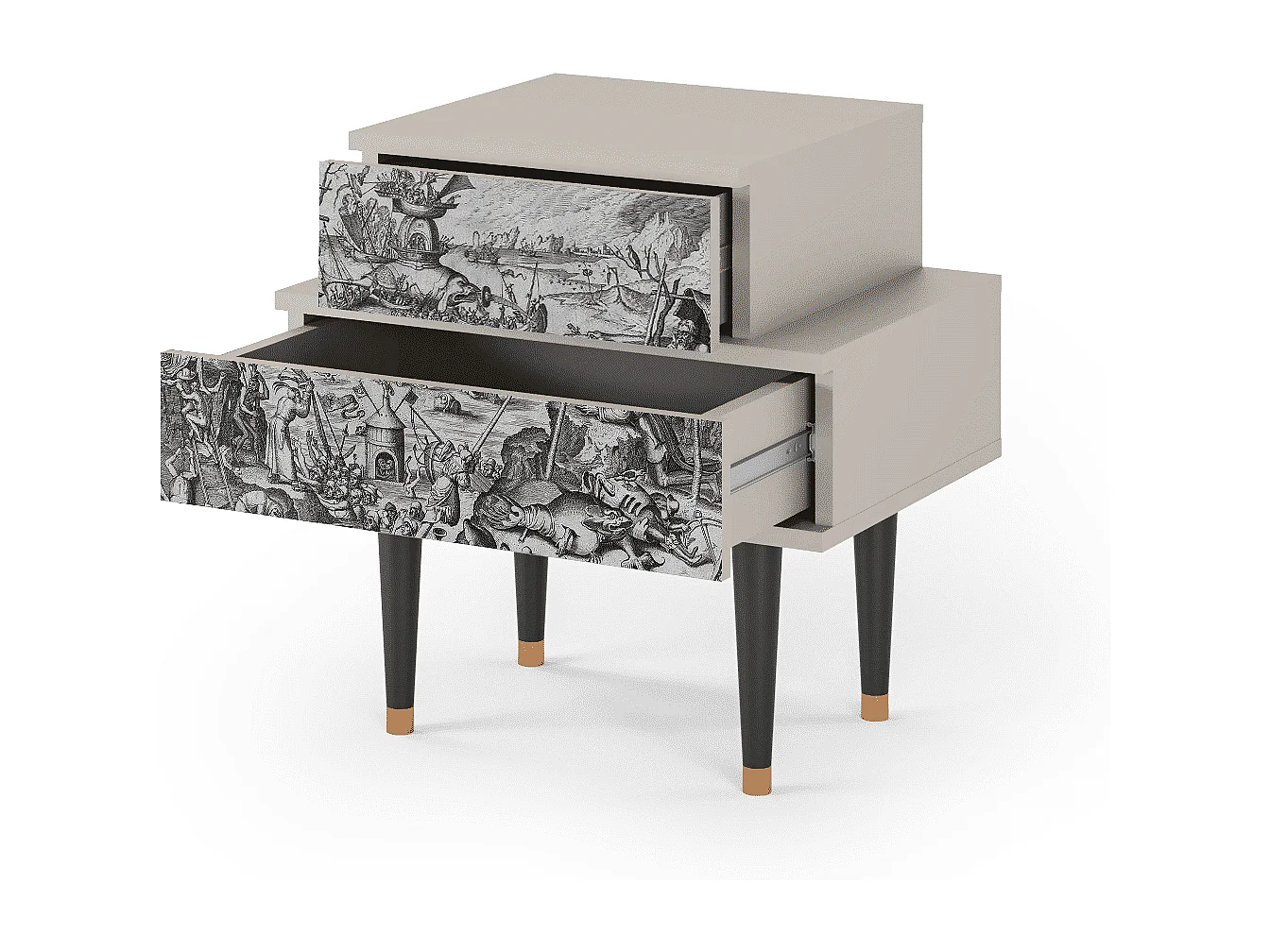 Stolik nocny - 58х58х41 cm - NS1 - The Temptation, Piaskowy