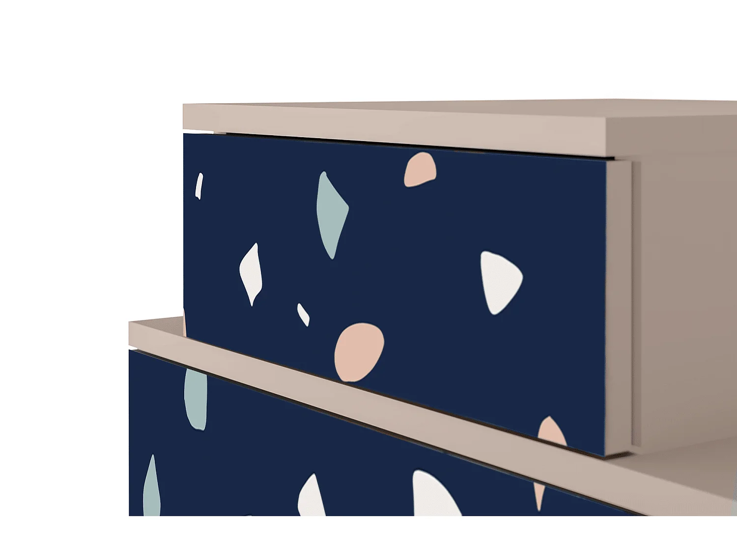 Stolik nocny - 58х58х41 cm - NS1 - Space Satellites, Latte