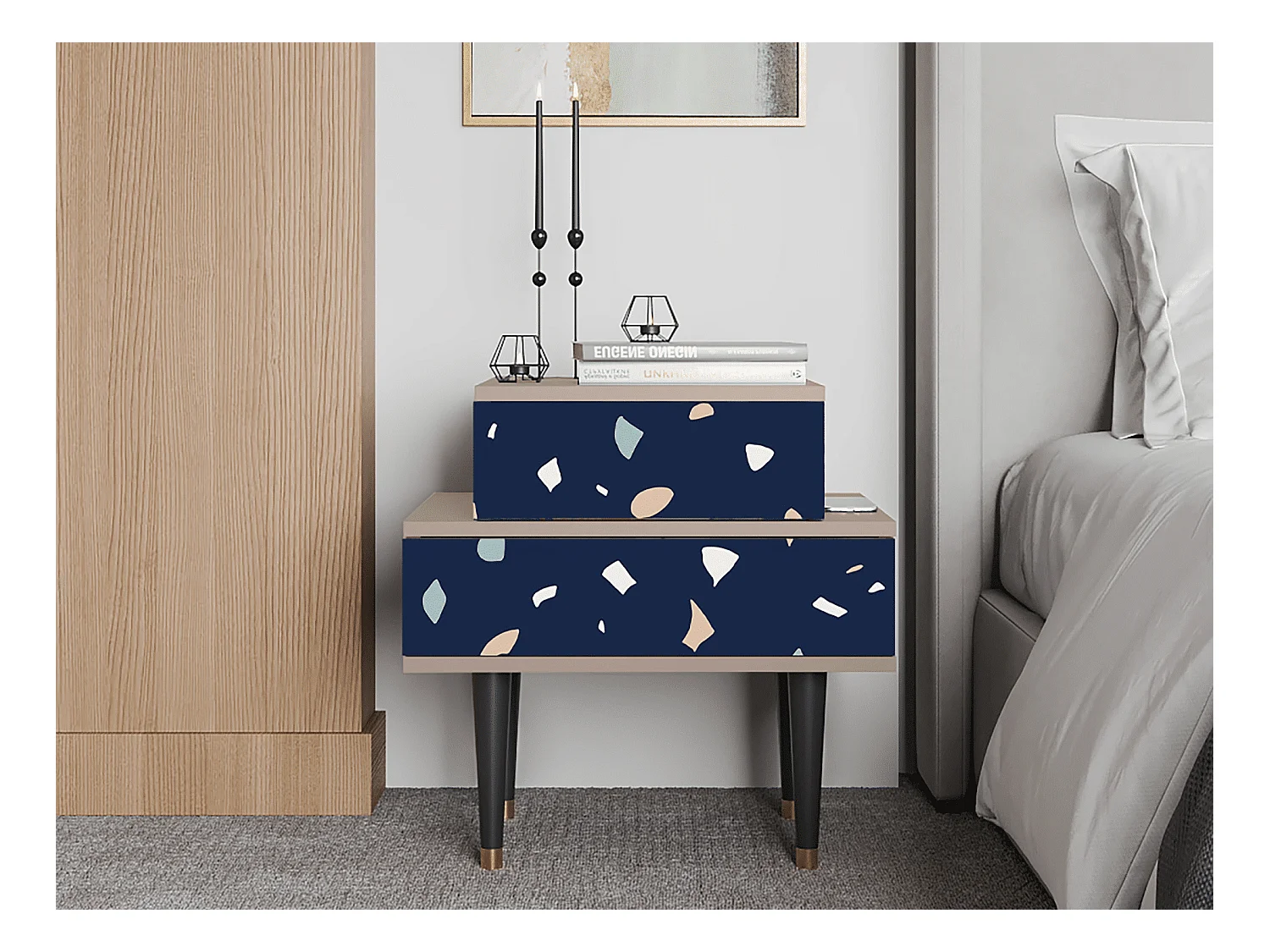 Table de nuit - 58х58х41 cm - NS1 - Space Satellites, Latte