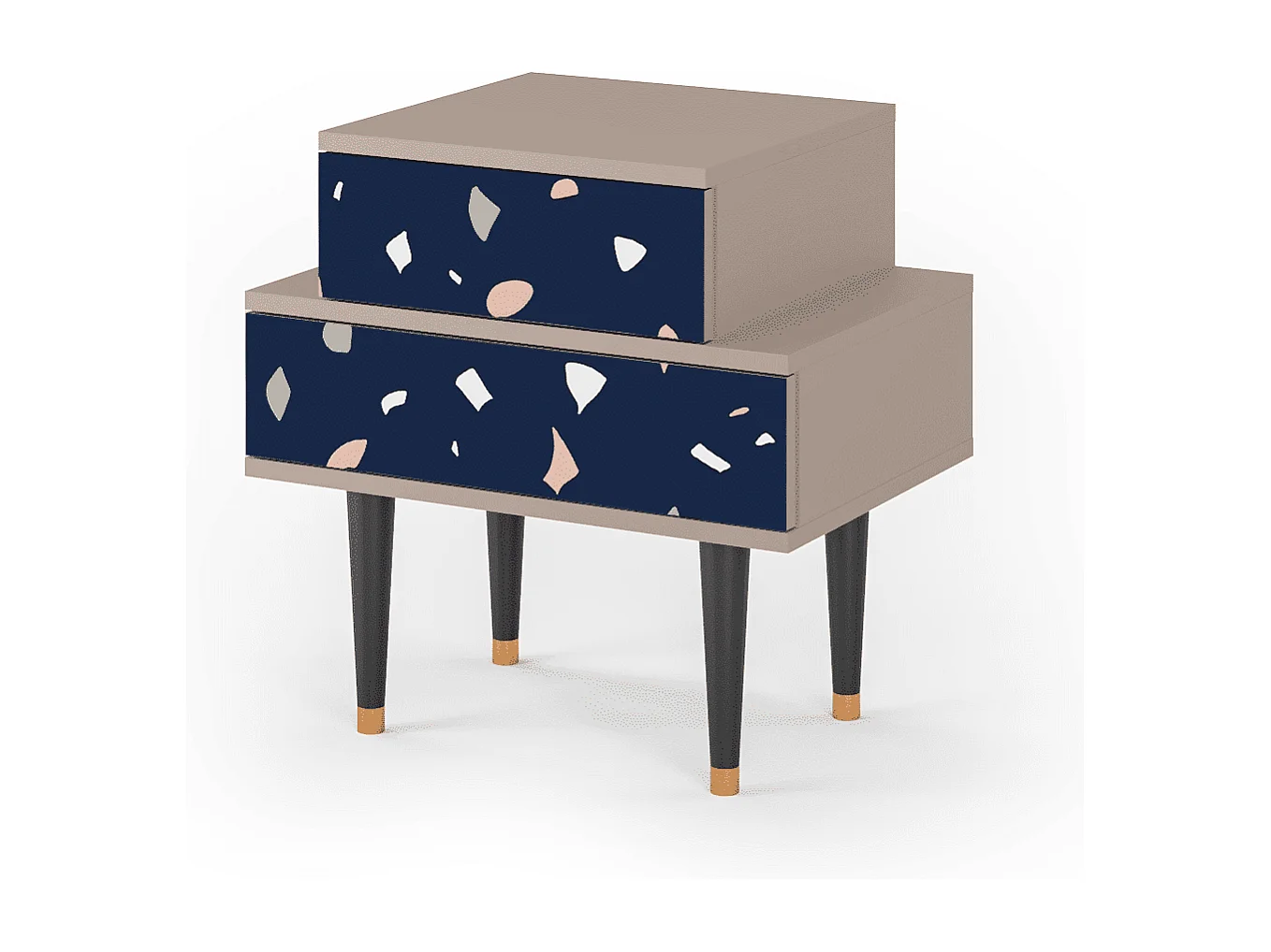 Stolik nocny - 58х58х41 cm - NS1 - Space Satellites, Latte