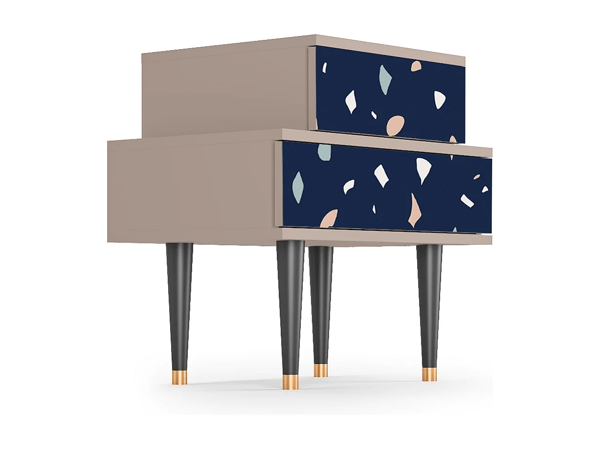 Stolik nocny - 58х58х41 cm - NS1 - Space Satellites, Latte