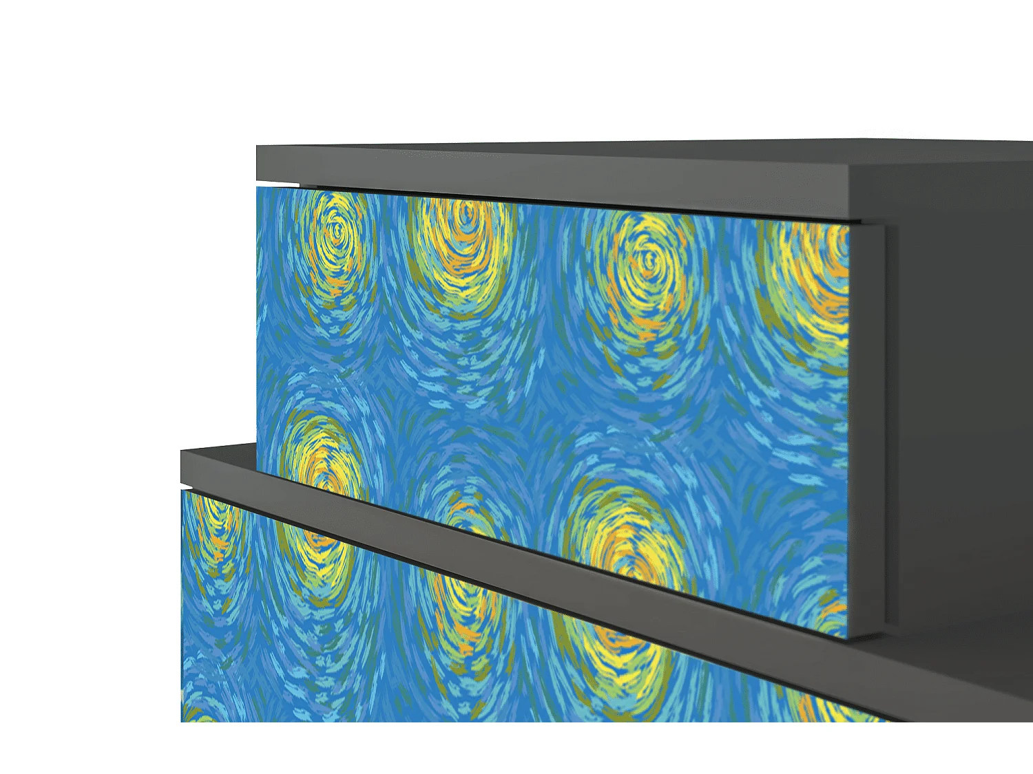 Stolik nocny - 58х58х41 cm - NS1 - Van Gogh Lights, Antracyt