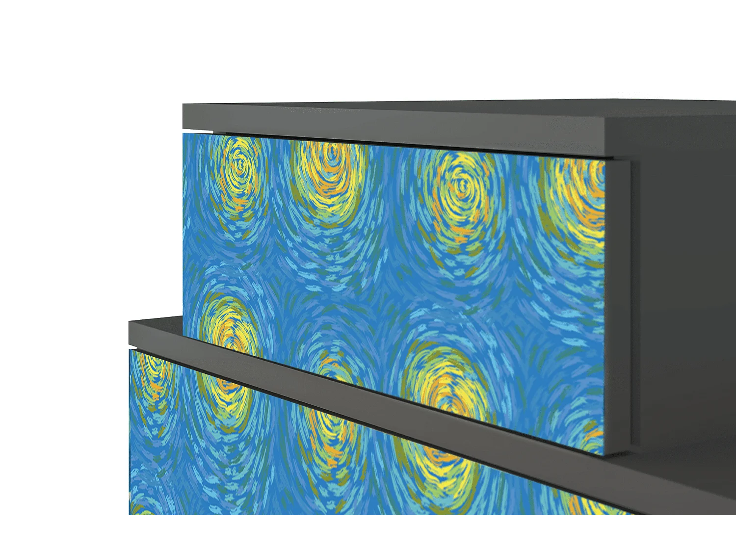 Stolik nocny - 58х58х41 cm - NS1 - Van Gogh Lights, Antracyt