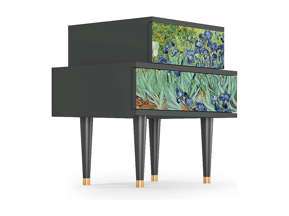 Comodino - 58х58х41 cm - NS1 - Irises , Antracite