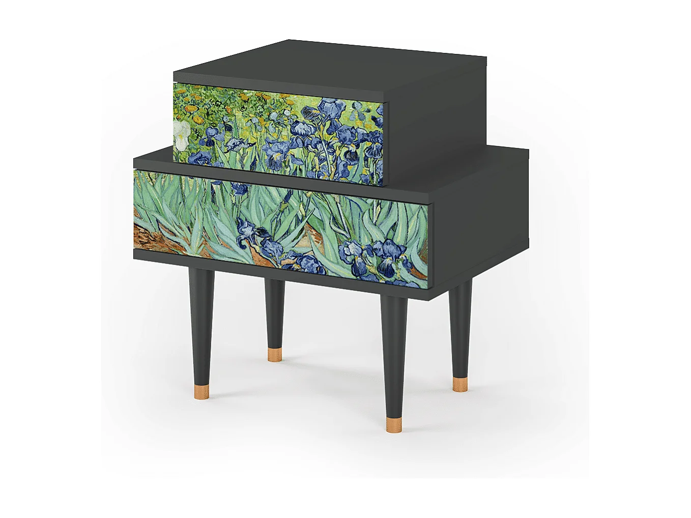 Stolik nocny - 58х58х41 cm - NS1 - Irises , Antracyt