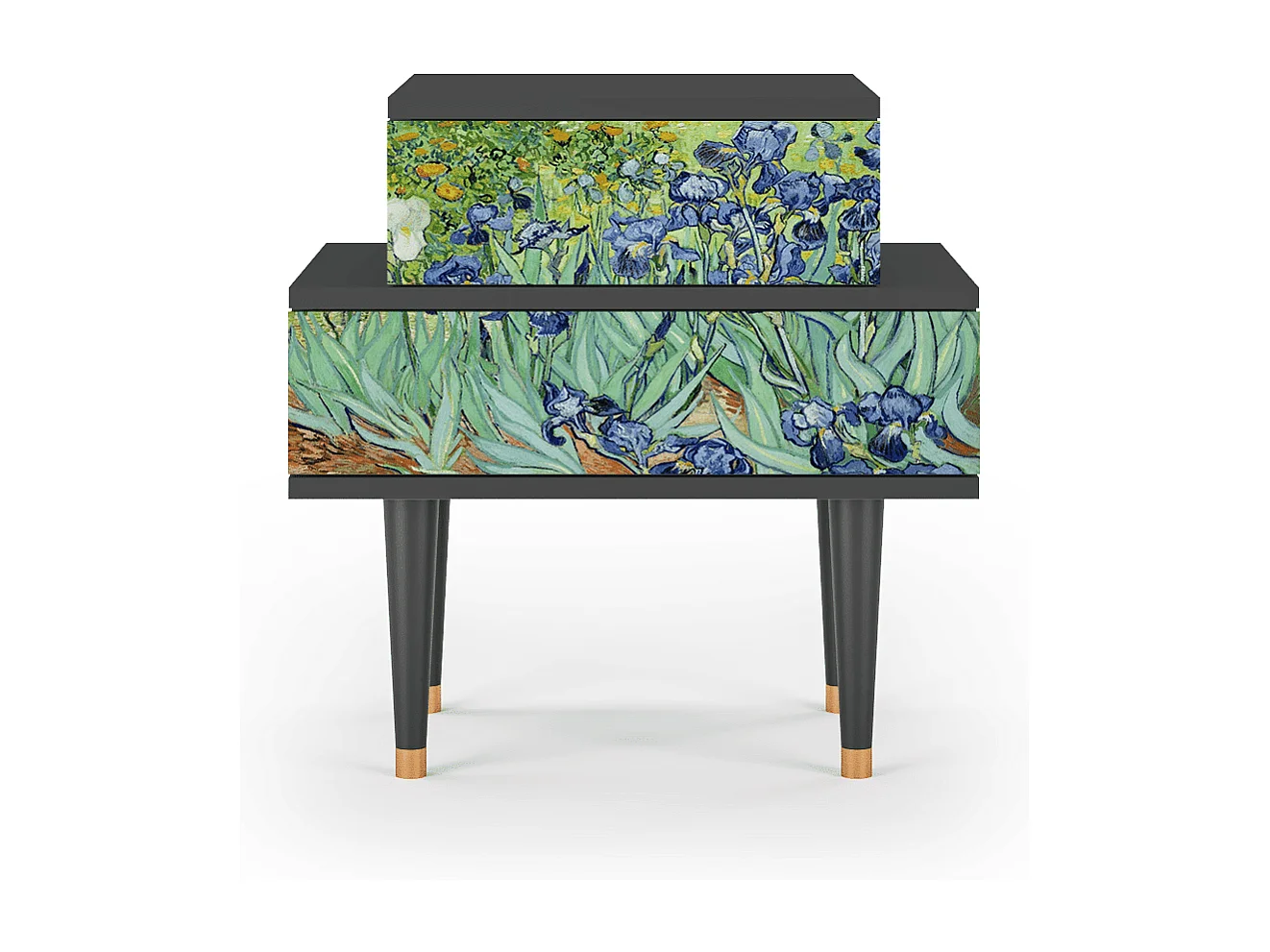 Comodino - 58х58х41 cm - NS1 - Irises , Antracite